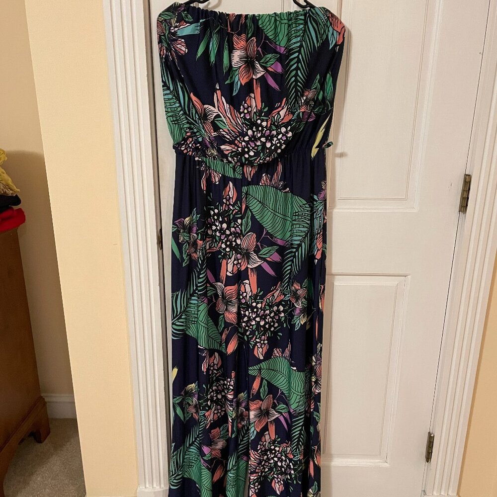 Strapless Tropical Romper